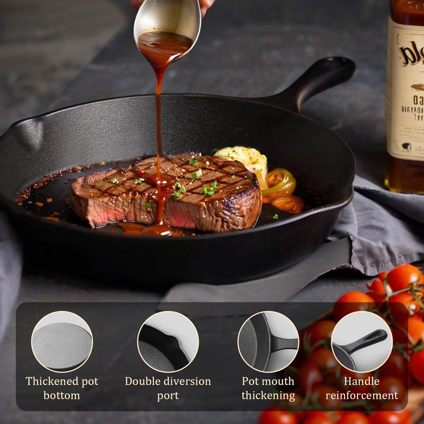 Multi- Size Cast Iron Skillets