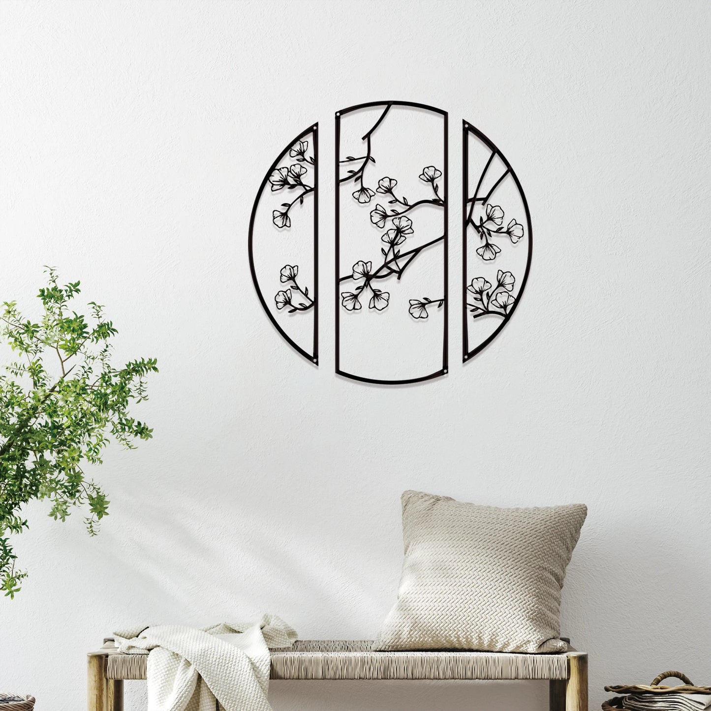 Ginkgo Flower Metal Wall Decor