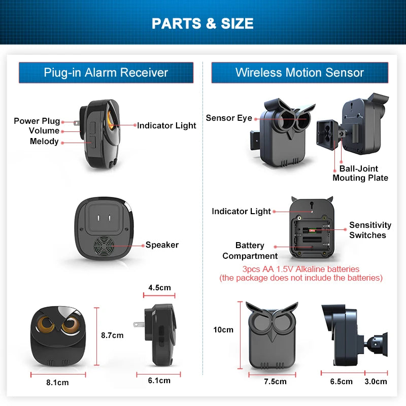 Owl Motion Detector Burglar Alarm