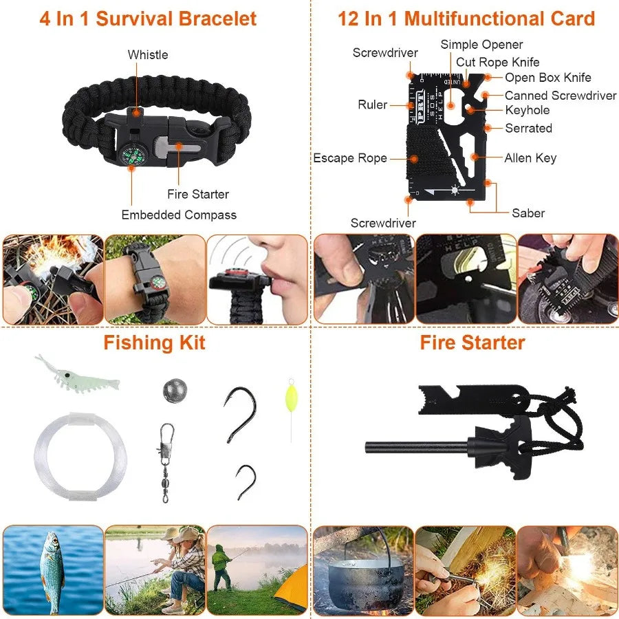 125 Pcs Survival Emergency Hiking Kit