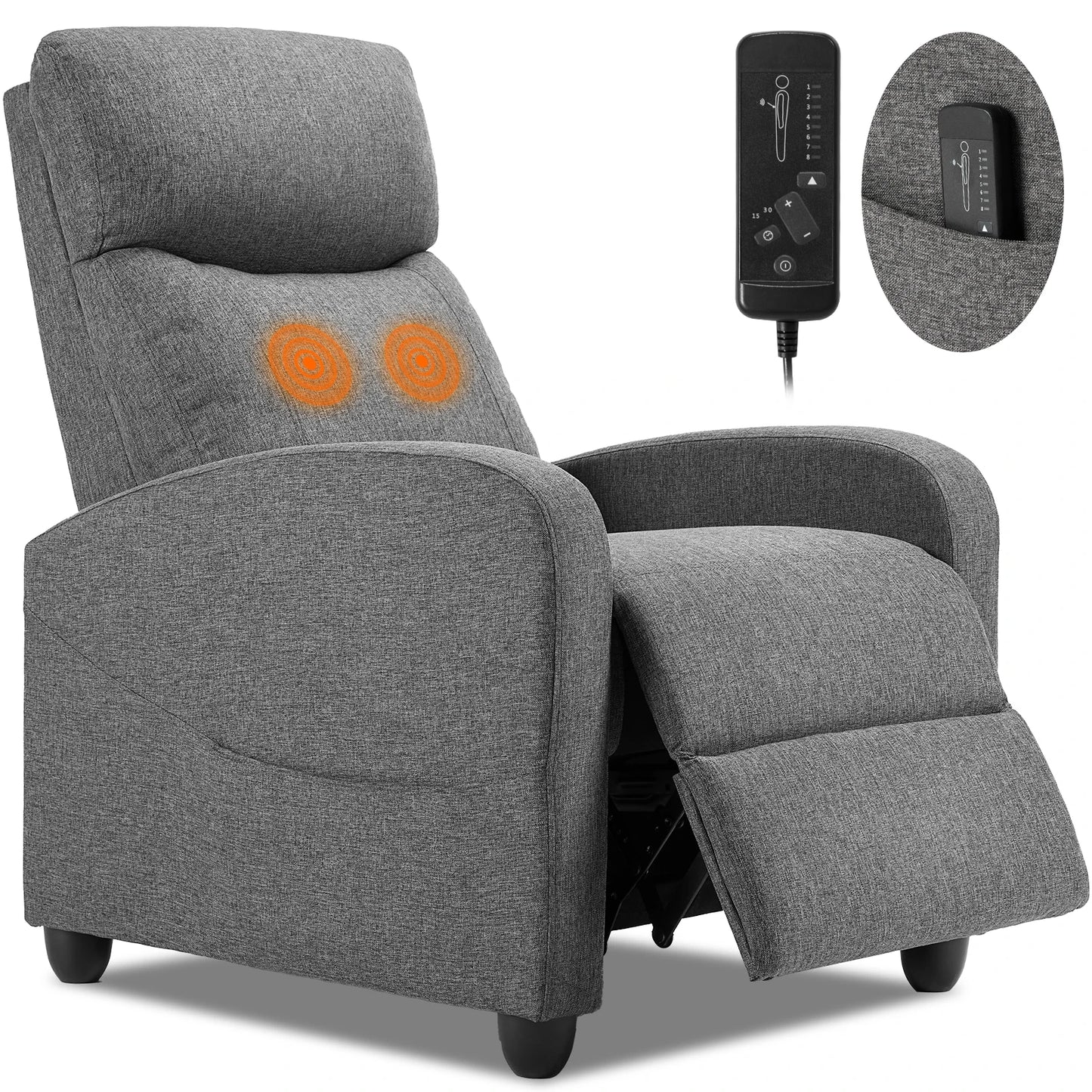 Fabric Massage Support Recliner Chair