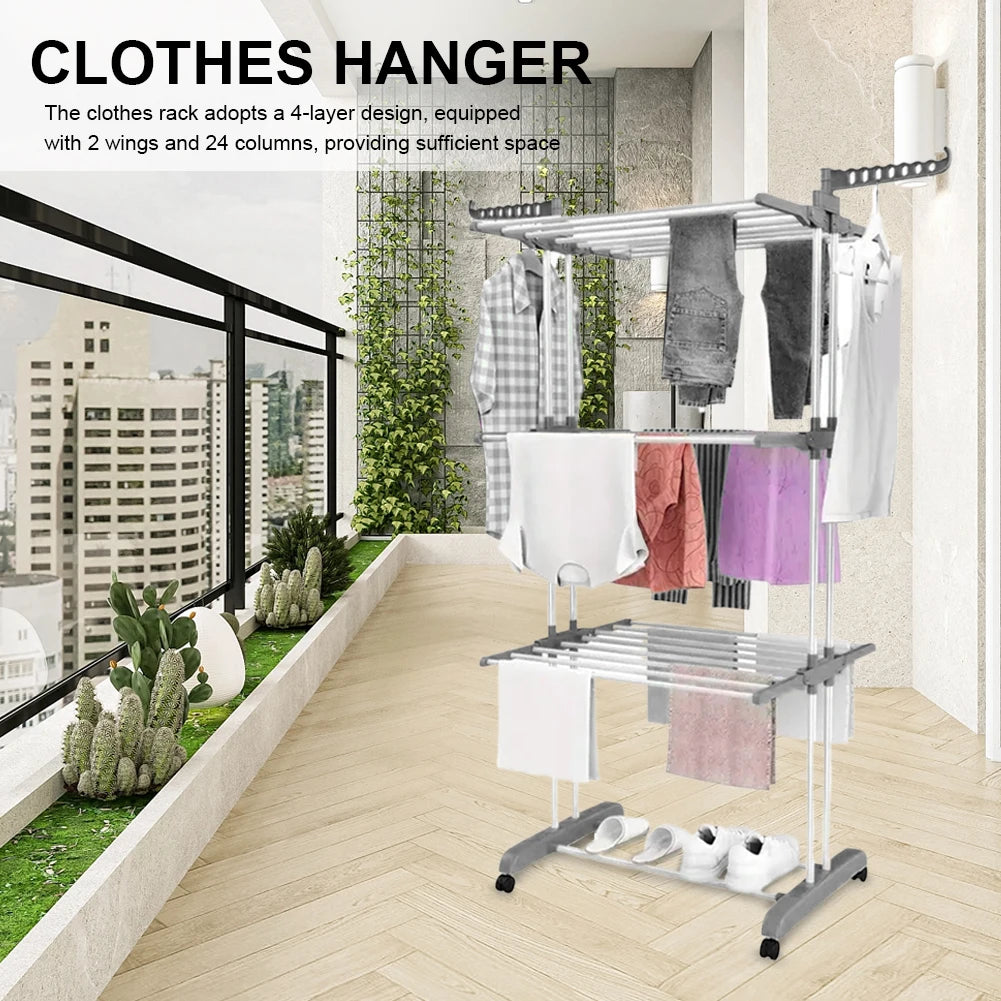 4-Tier Foldable Drying Laundry Rack