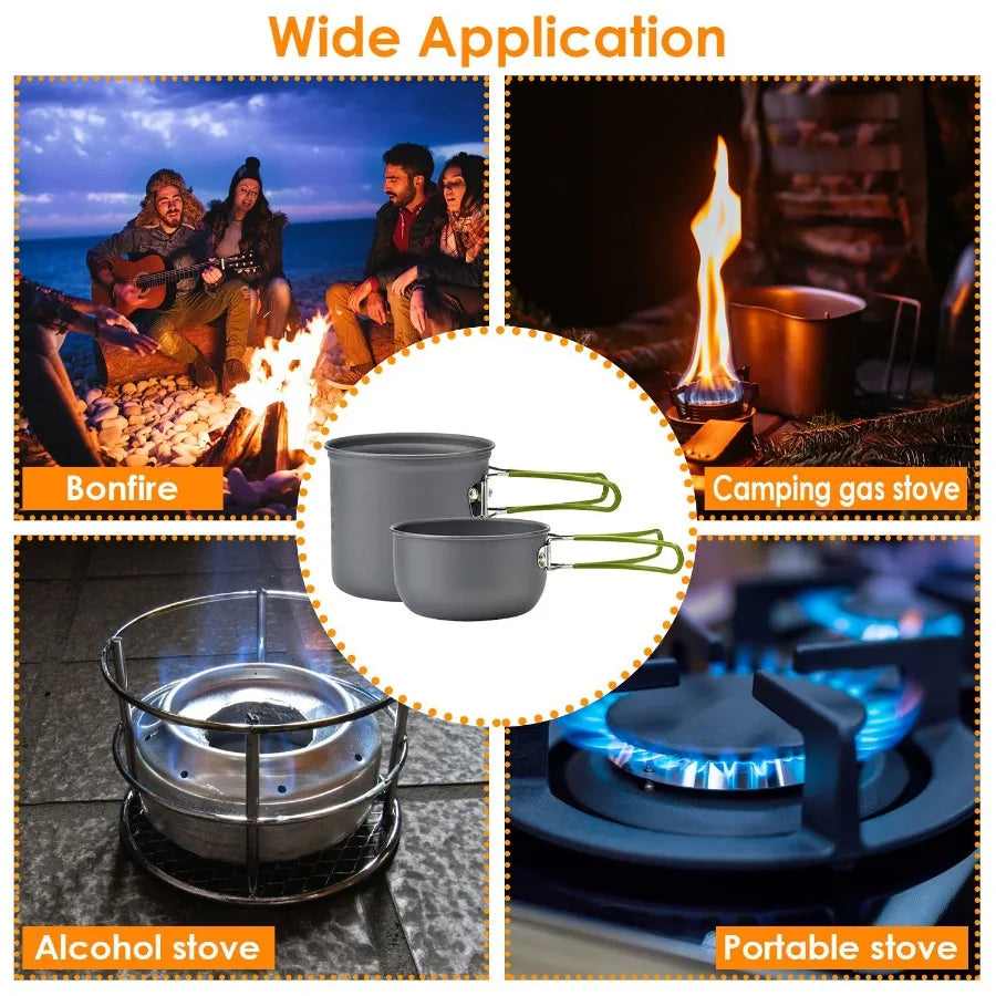 8 Pcs Camping Cookware Set