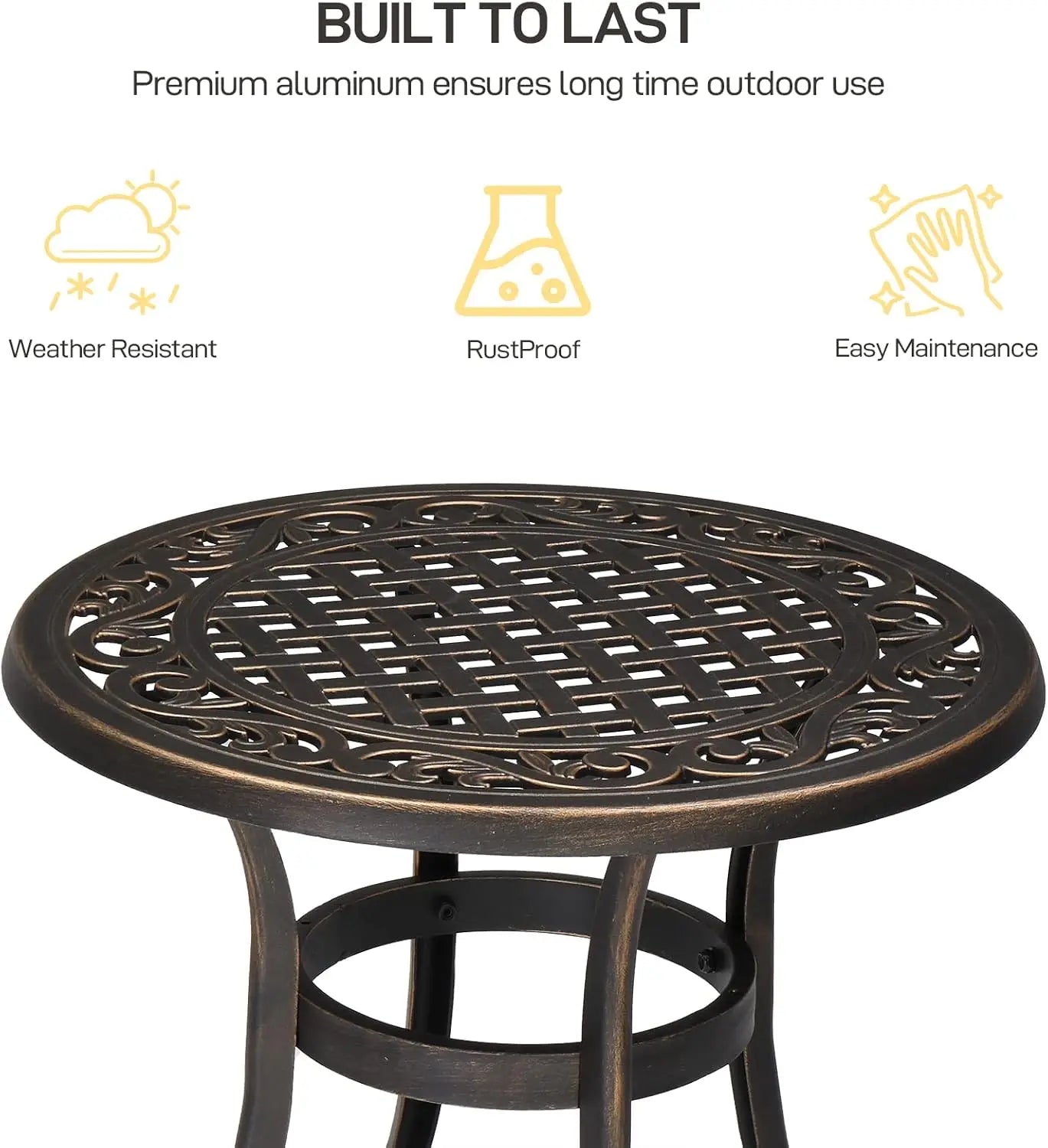 Outdoor Aluminum Round Coffee Table