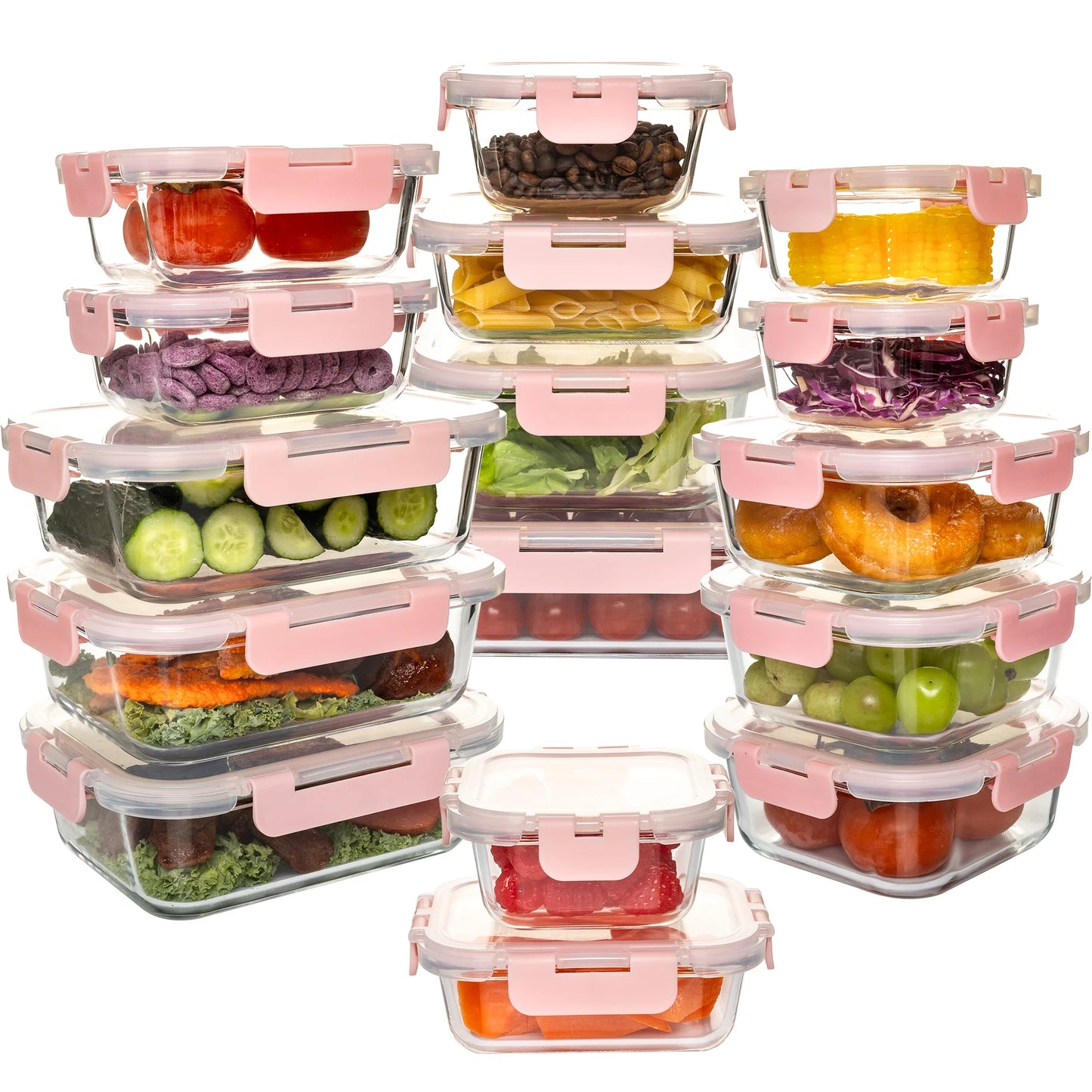 16 Piece Glass Food Container Set