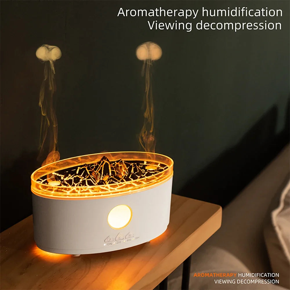 Multicolor Humidifier Flame Volcano Light