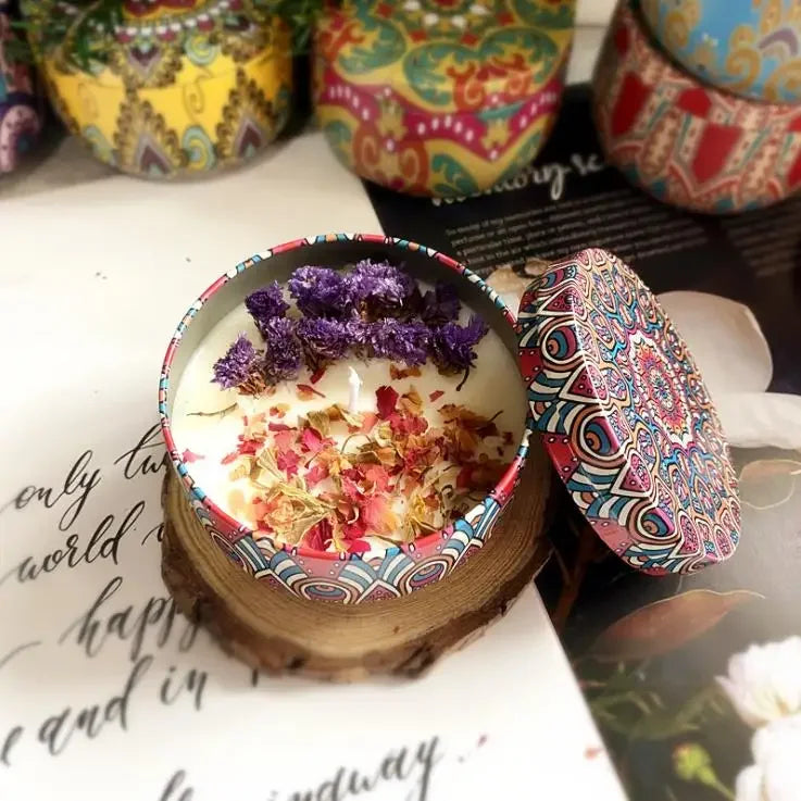 8 Iron Jar Soy Flower Candles