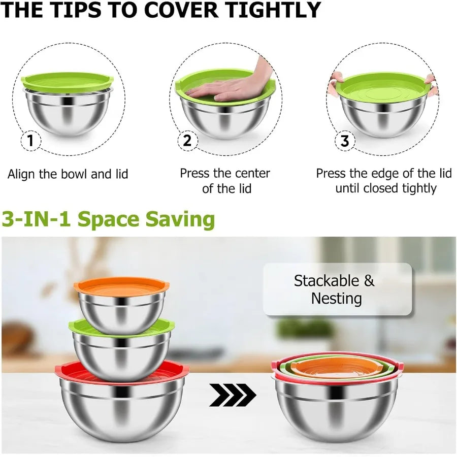 Stainless Steel Nesting Mixing Bowls Set