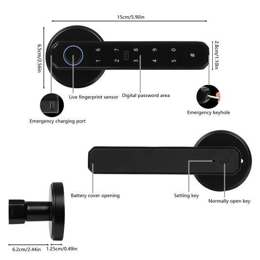 Fingerprint Door Lock with Key