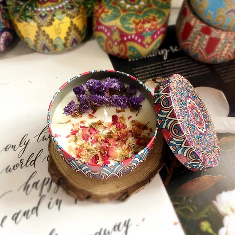 8 Iron Jar Soy Flower Candles