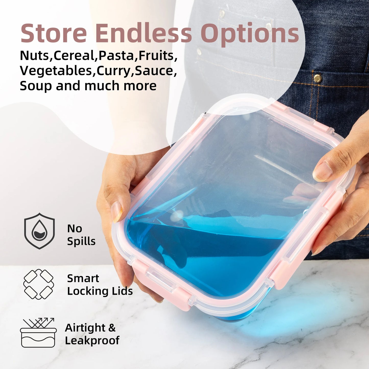 16 Piece Glass Food Container Set
