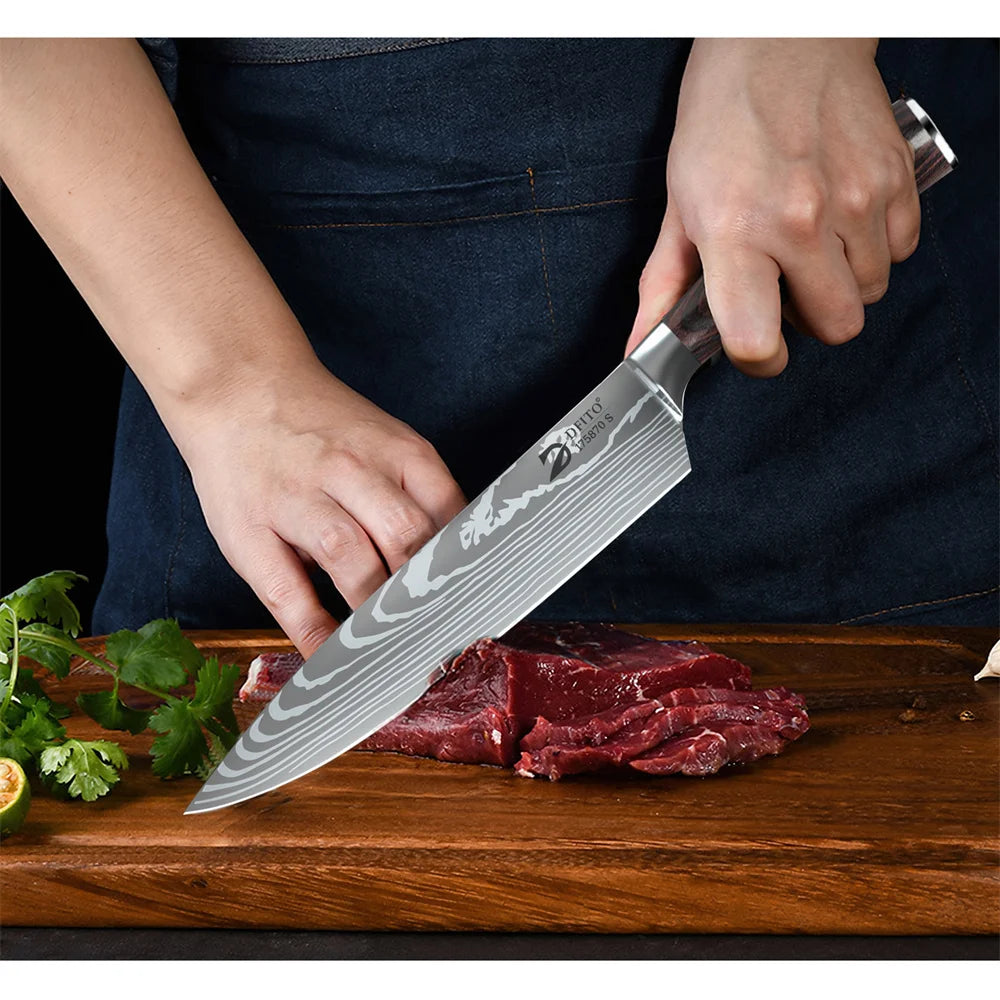 8 pcs Damascus Steel Chef Set