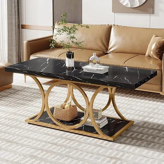 Two-Teir Faux Marble Coffee Table