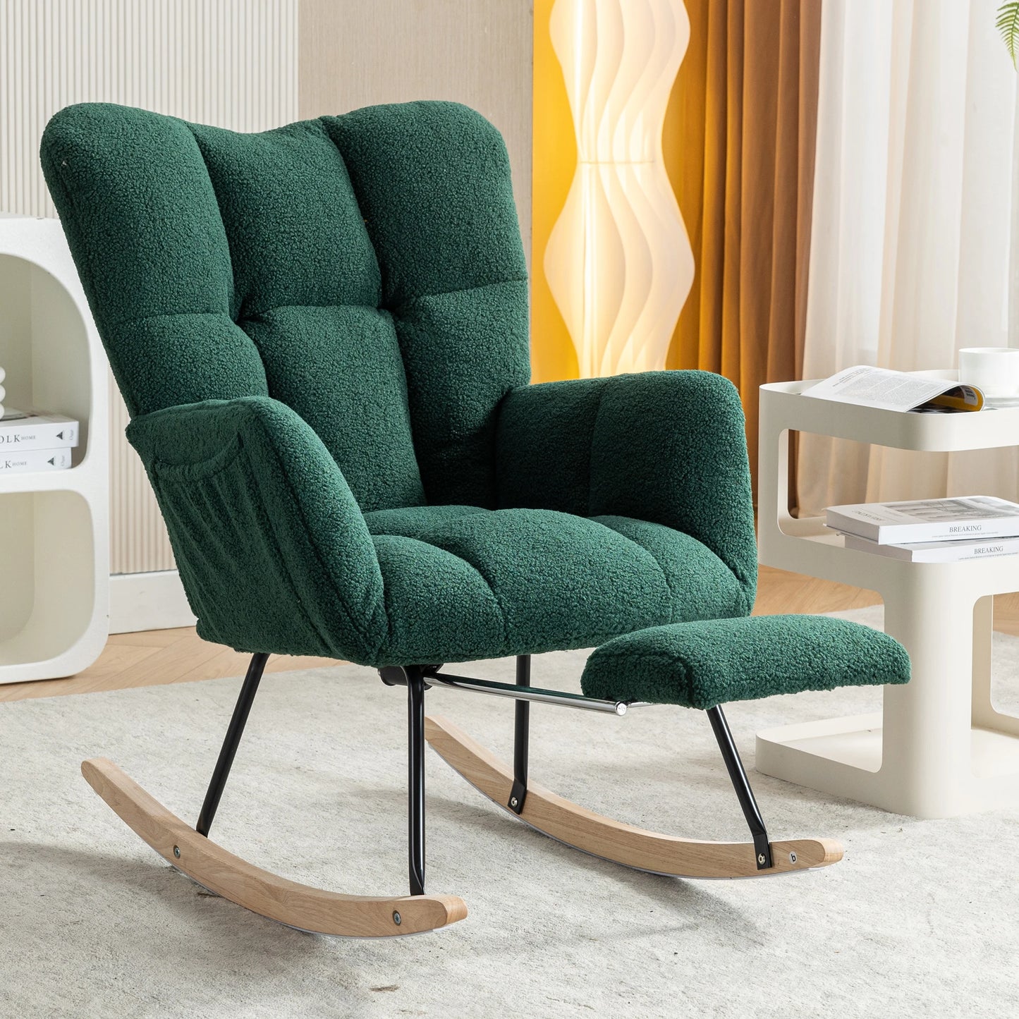 Rocking Chair with Adjustable Footrest