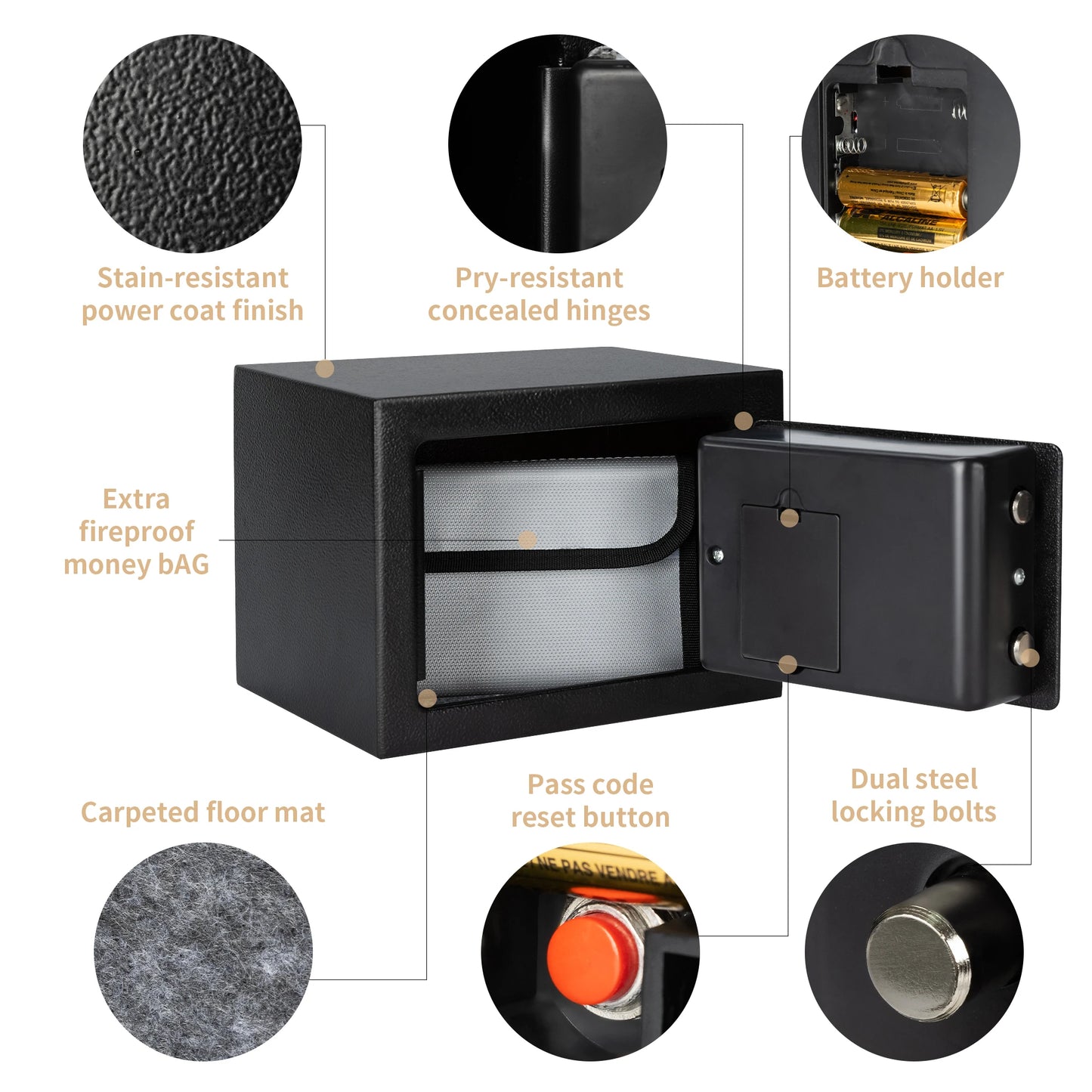 0.2 Cubic Ft. Steel Safe Box