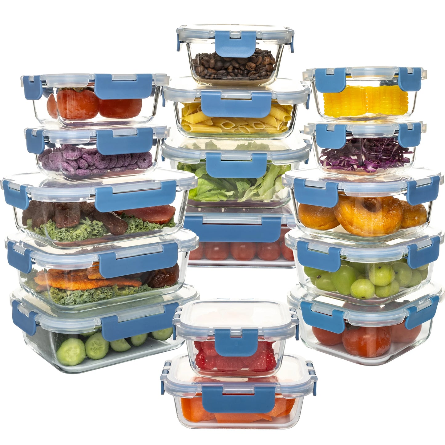 16 Piece Glass Food Container Set