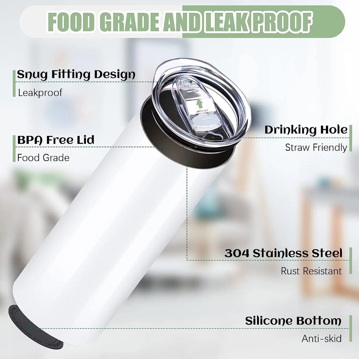Stainless Sublimation Skinny Straight Tumblers