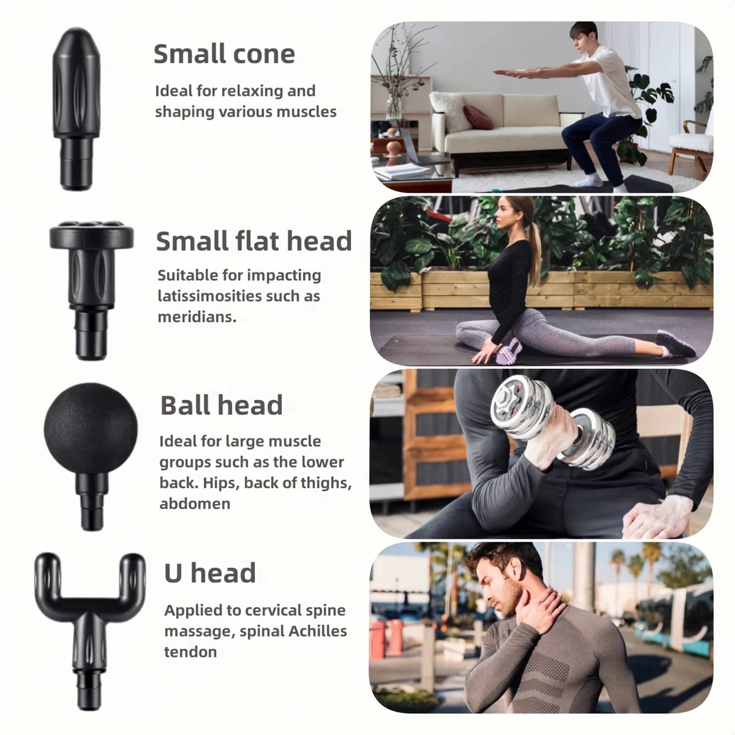with LED Touch Screen Massager Body Muscle Relaxation Screen 4 Replaceable Massage Heads
Portable Deep Tissue Massage Gun