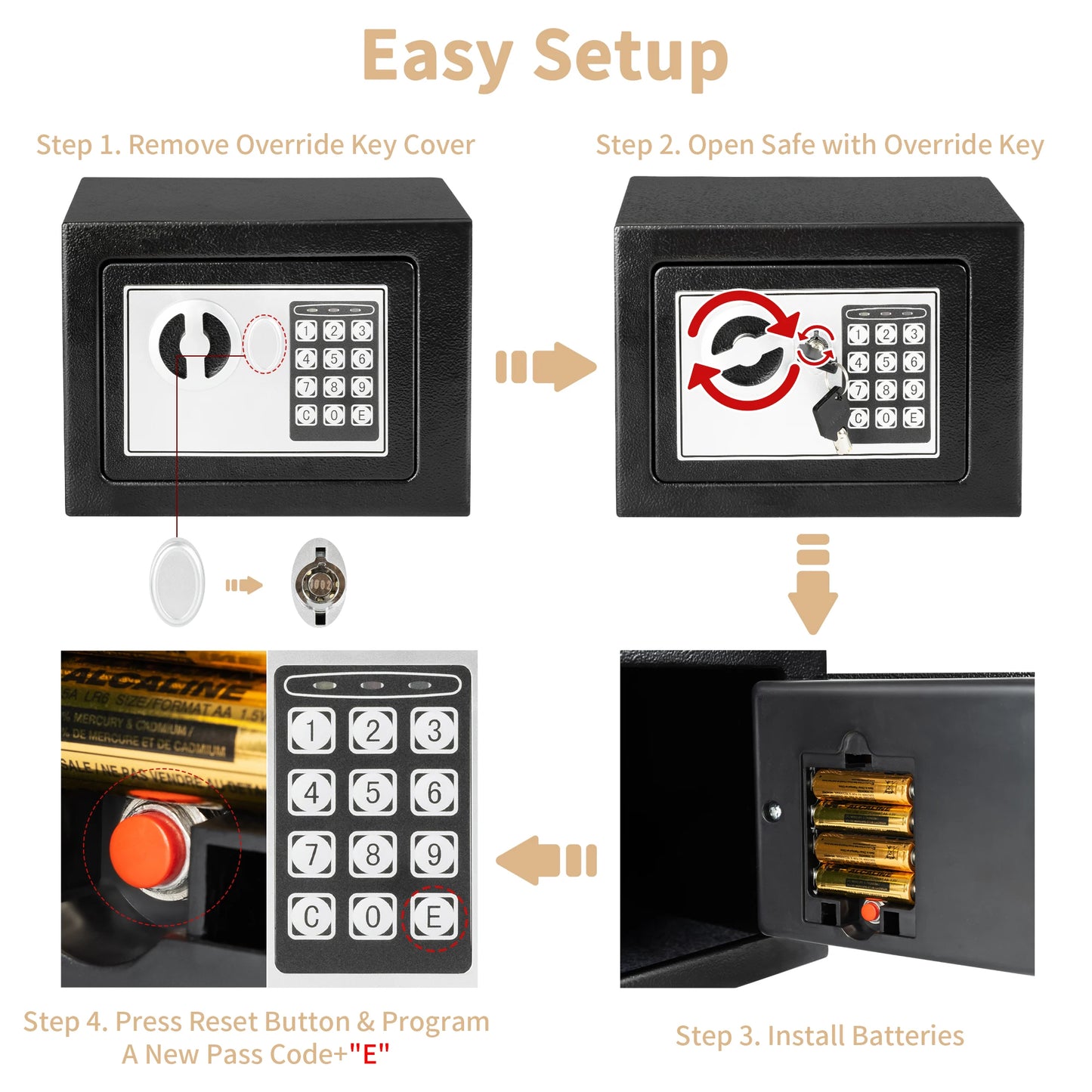 0.2 Cubic Ft. Steel Safe Box