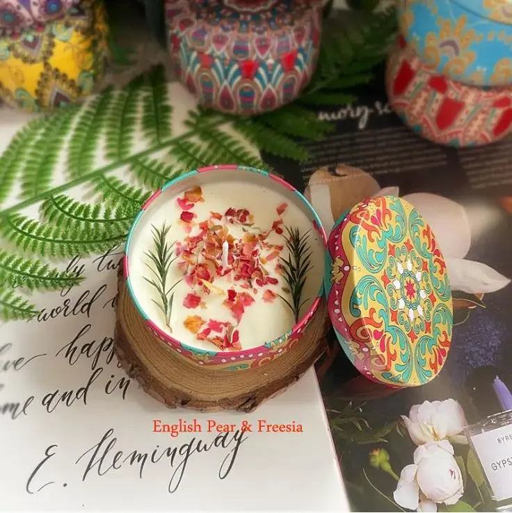 8 Iron Jar Soy Flower Candles