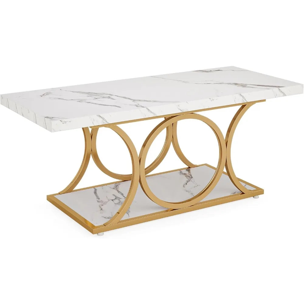 Two-Teir Faux Marble Coffee Table