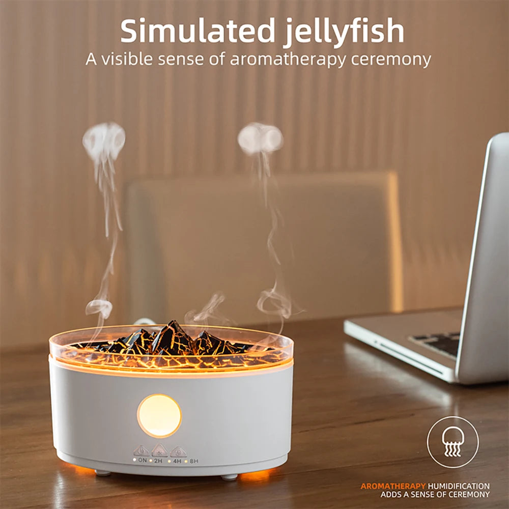 Multicolor Humidifier Flame Volcano Light