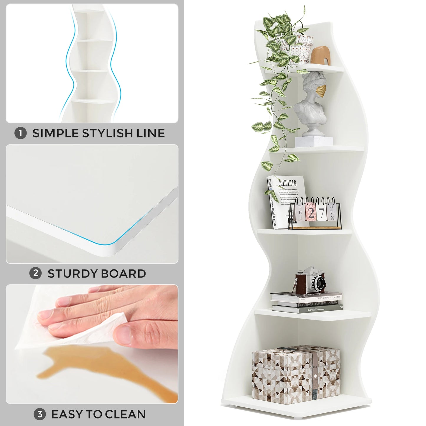 Modern 5 Tier Corner Shelf
