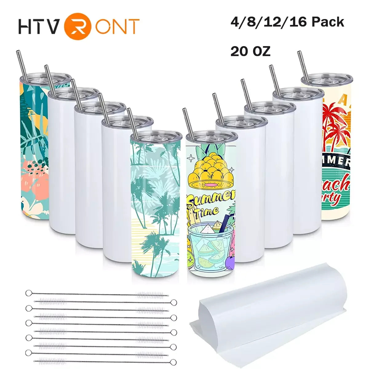 Stainless Sublimation Skinny Straight Tumblers