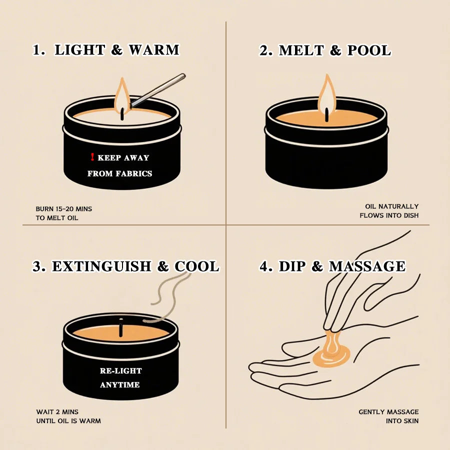 3 Pieces Spa Scented Massage Candles