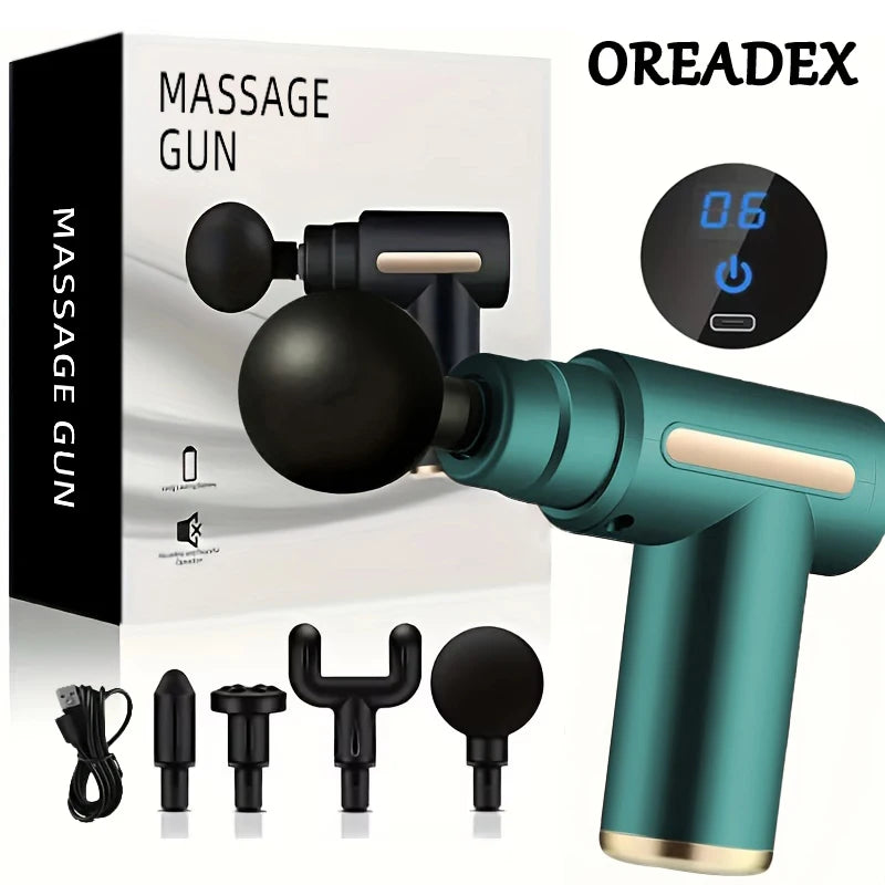 with LED Touch Screen Massager Body Muscle Relaxation Screen 4 Replaceable Massage Heads
Portable Deep Tissue Massage Gun