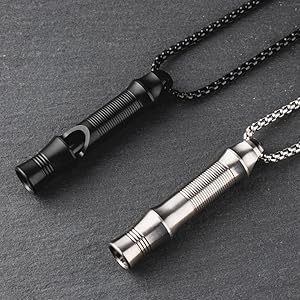 Titanium Emergency Safety Whistle Necklace