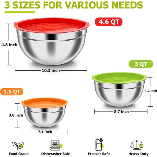 Stainless Steel Nesting Mixing Bowls Set