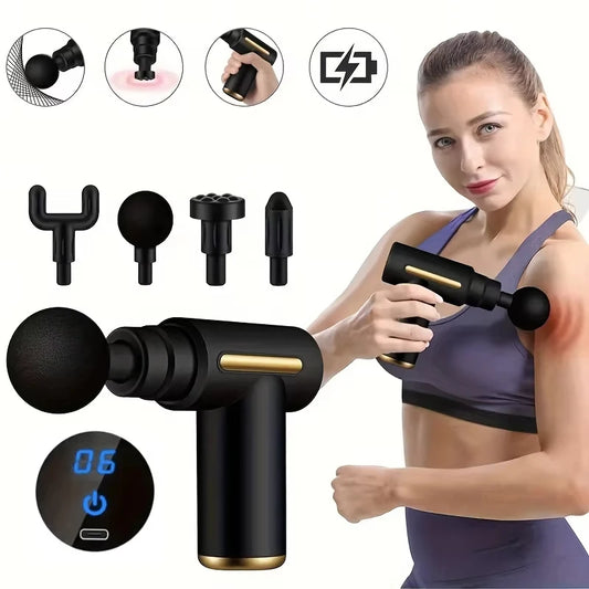 with LED Touch Screen Massager Body Muscle Relaxation Screen 4 Replaceable Massage Heads
Portable Deep Tissue Massage Gun