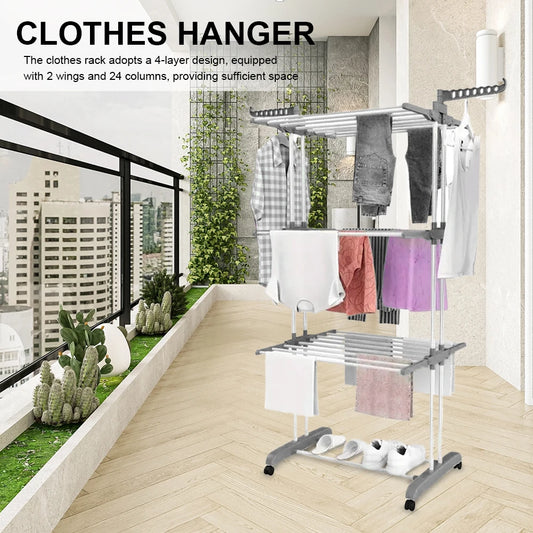 4-Tier Foldable Drying Laundry Rack