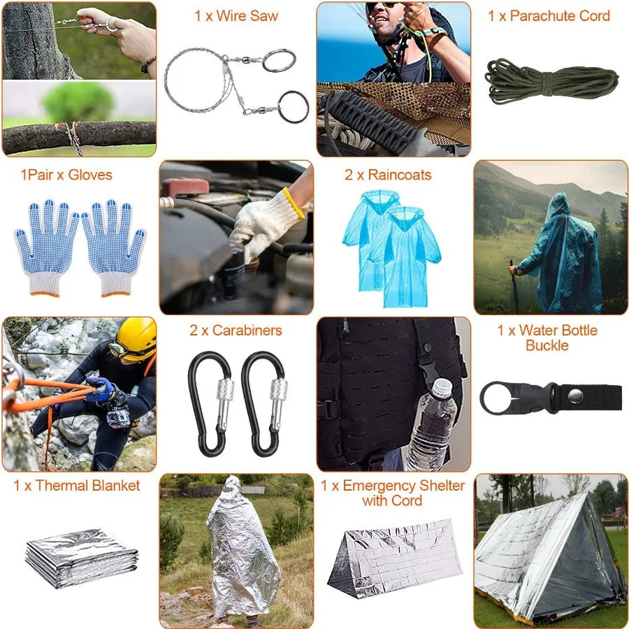125 Pcs Survival Emergency Hiking Kit