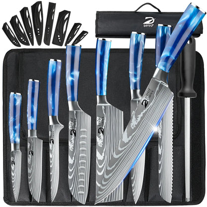 8 pcs Damascus Steel Chef Set