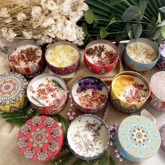 8 Iron Jar Soy Flower Candles
