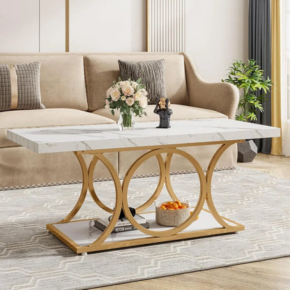 Two-Teir Faux Marble Coffee Table