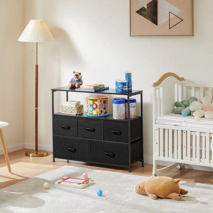 TV Stand with 5 Fabric Drawers