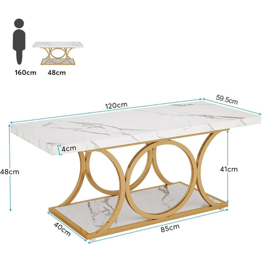 Two-Teir Faux Marble Coffee Table