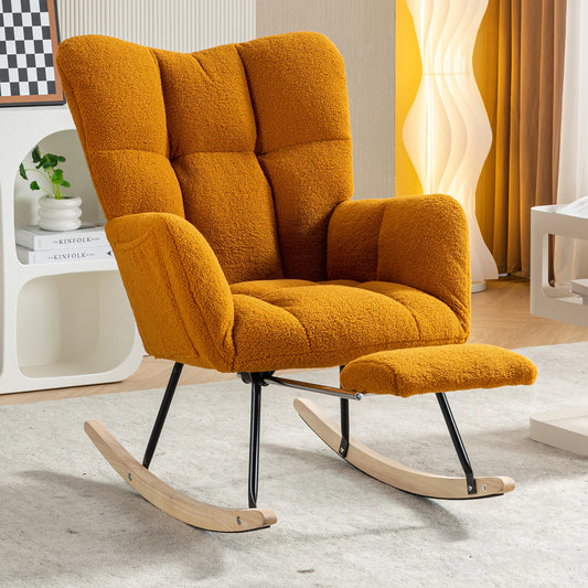 Rocking Chair with Adjustable Footrest