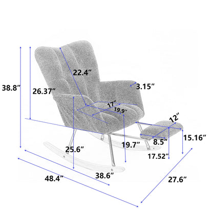 Rocking Chair with Adjustable Footrest