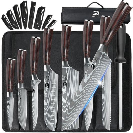 8 pcs Damascus Steel Chef Set