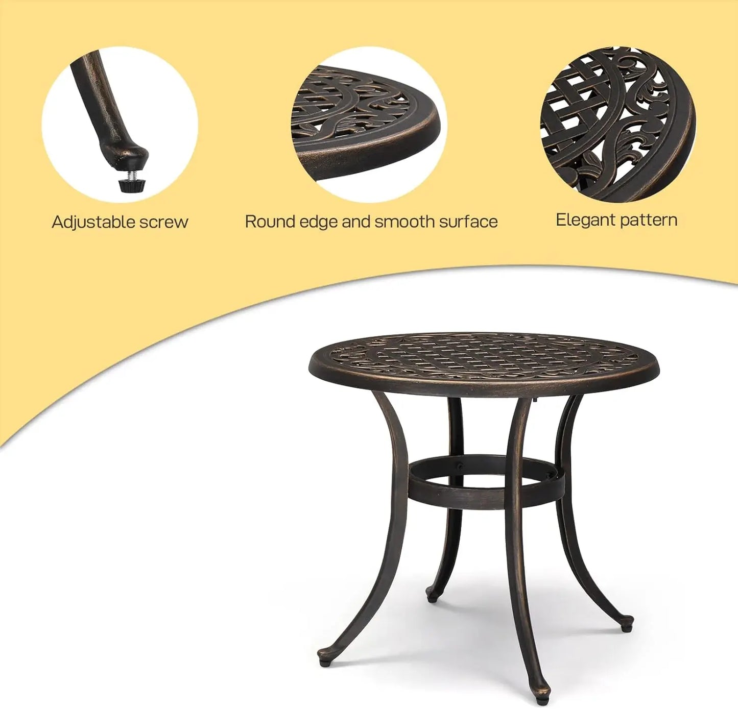 Outdoor Aluminum Round Coffee Table