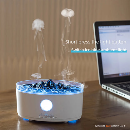 Multicolor Humidifier Flame Volcano Light