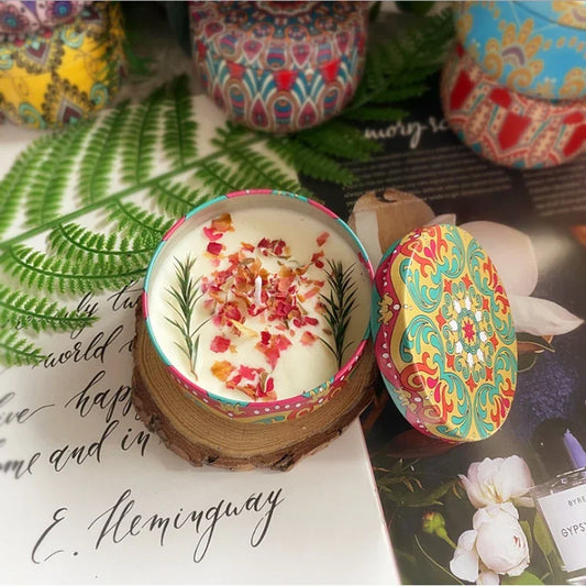 8 Iron Jar Soy Flower Candles