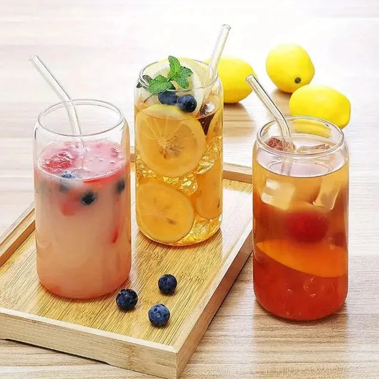 6 piece Drinking Glasses with Bamboo Lids