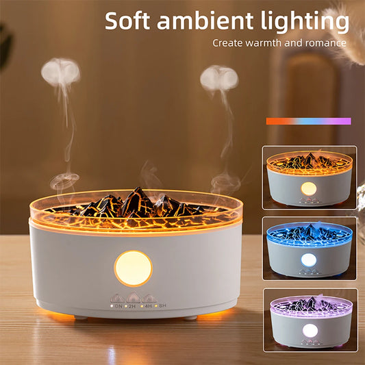 Multicolor Humidifier Flame Volcano Light