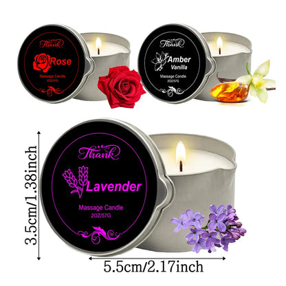 3 Pieces Spa Scented Massage Candles