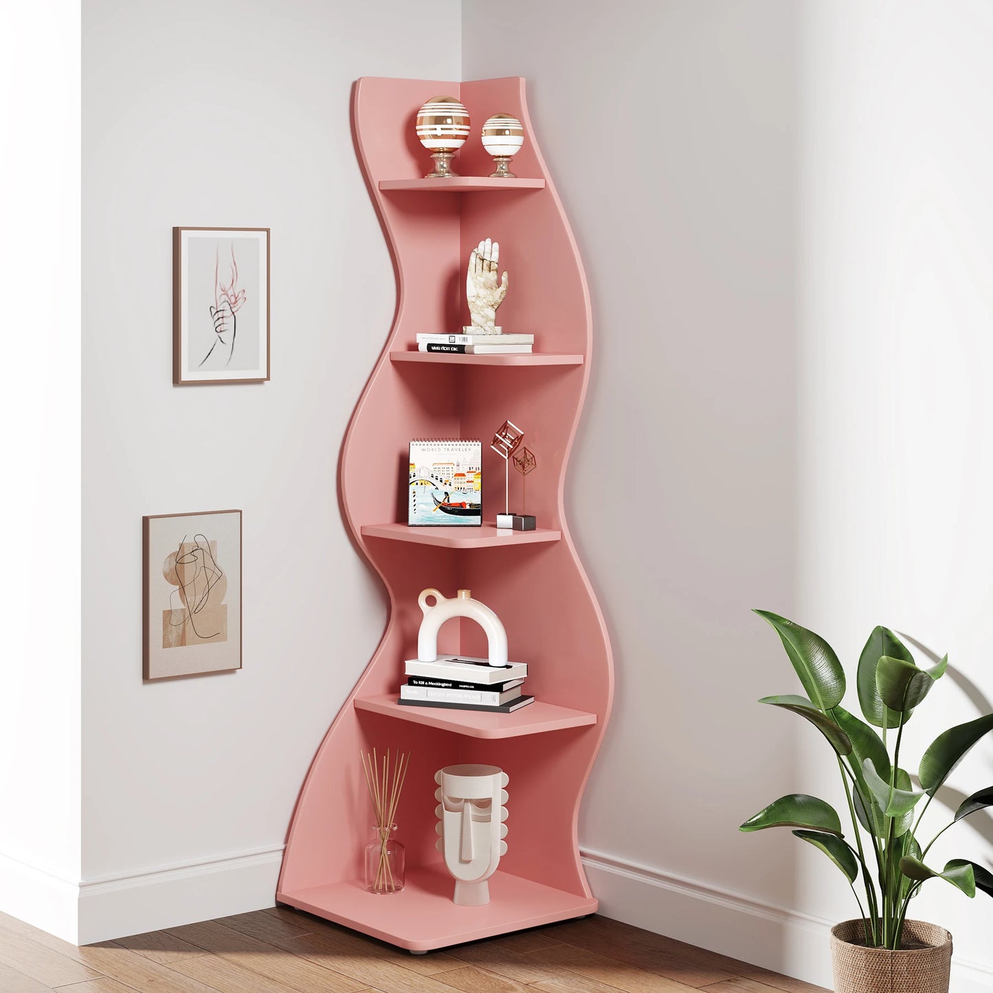 Modern 5 Tier Corner Shelf
